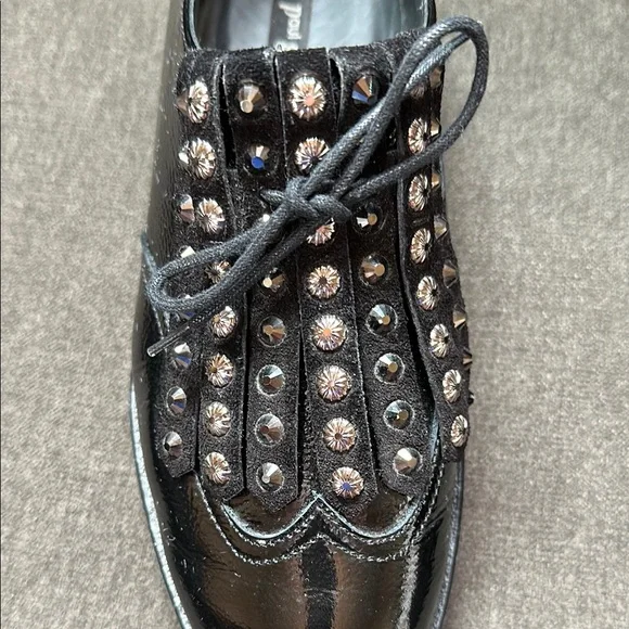 Paul Green Black Studded Oxfords - Picture 8 of 11